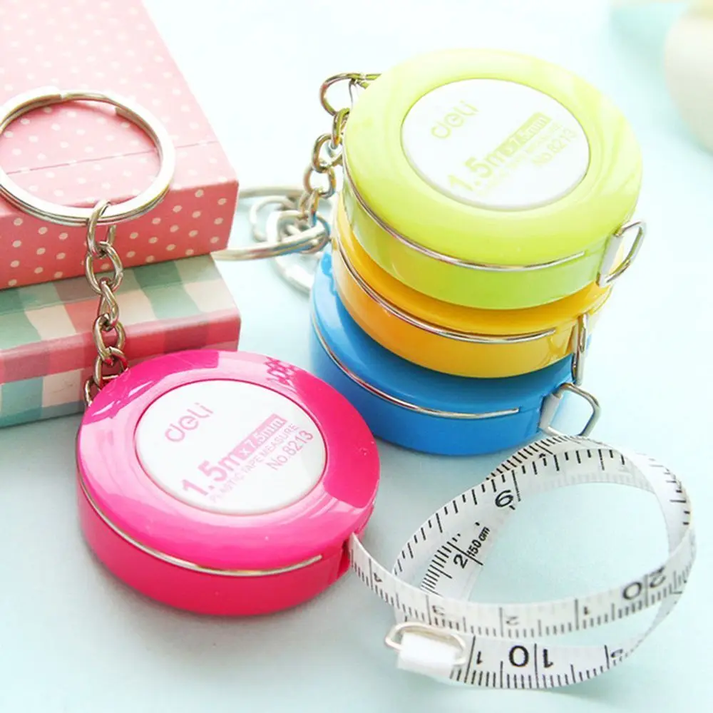 Retractable Rubber Tape Measure Keychain - Personalization