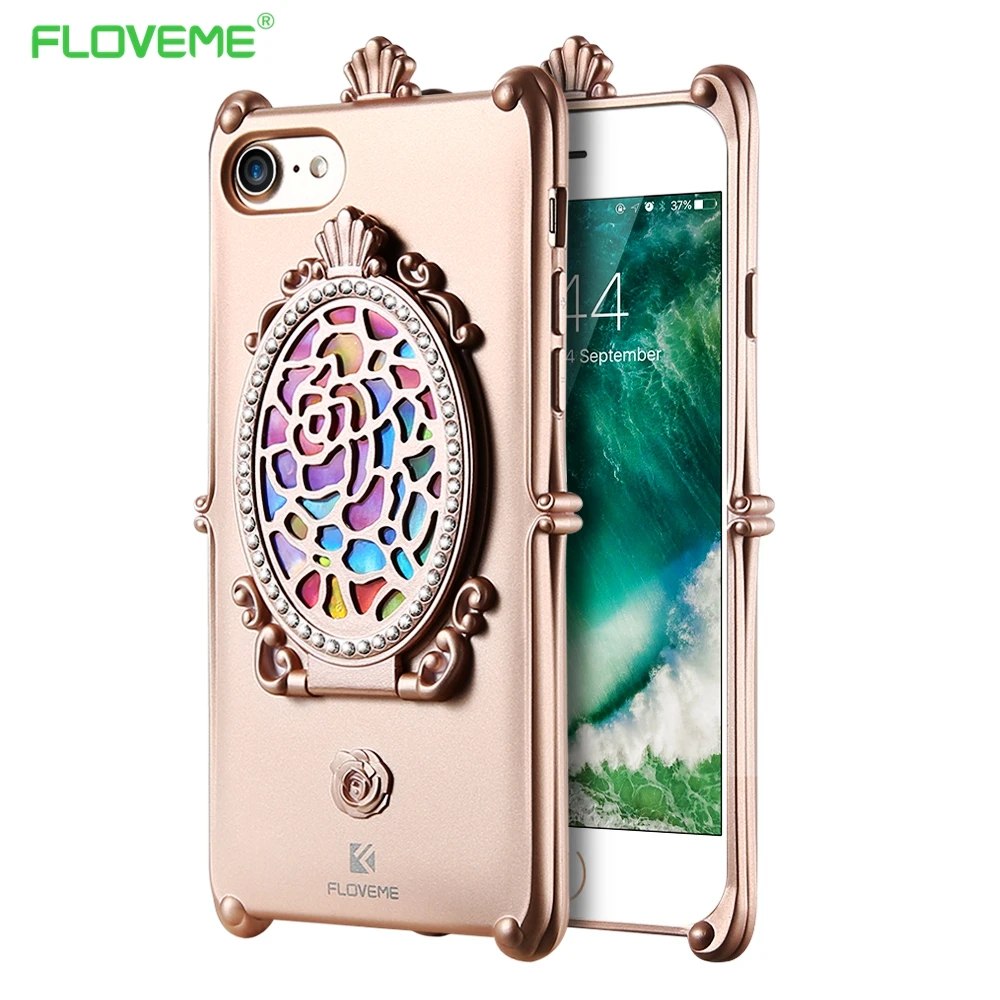 FLOVEME Luxury Metal Rope Diamond Mirror TPU Cell Phone