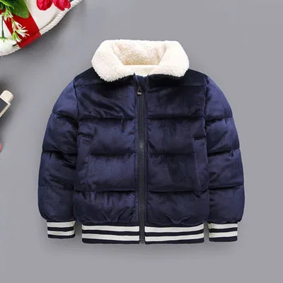 DIMUSI/зимняя куртка для мальчиков Детский Зимний комбинезон для малышей; декоративные наволочки с меховым воротником; толстая ветровка с капюшоном; EA038 - Цвет: Navy Blue