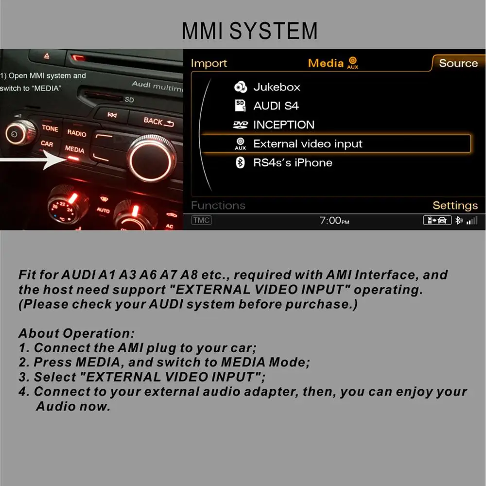 Аудиокабель CHELINK AUX музыкальный MDI AMI MMI интерфейс 3 RCA кабель для Audi A6L A8L Q7 A3 A4L A4 A6 A5 A1