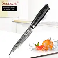 SUNNECKO 5'' inch Damascus Utility Knives Japanese VG10 Damascus Steel Chef Knife Micarta handle Professional Kitchen Knife