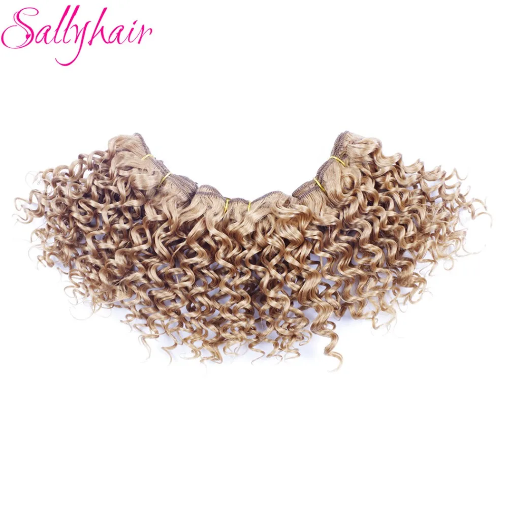 Sallyhair, афро кудрявые вязанные волосы, волнистые, коричневый цвет, высокая температура, синтетические волосы для наращивания, 3 шт./лот, волосы для плетения