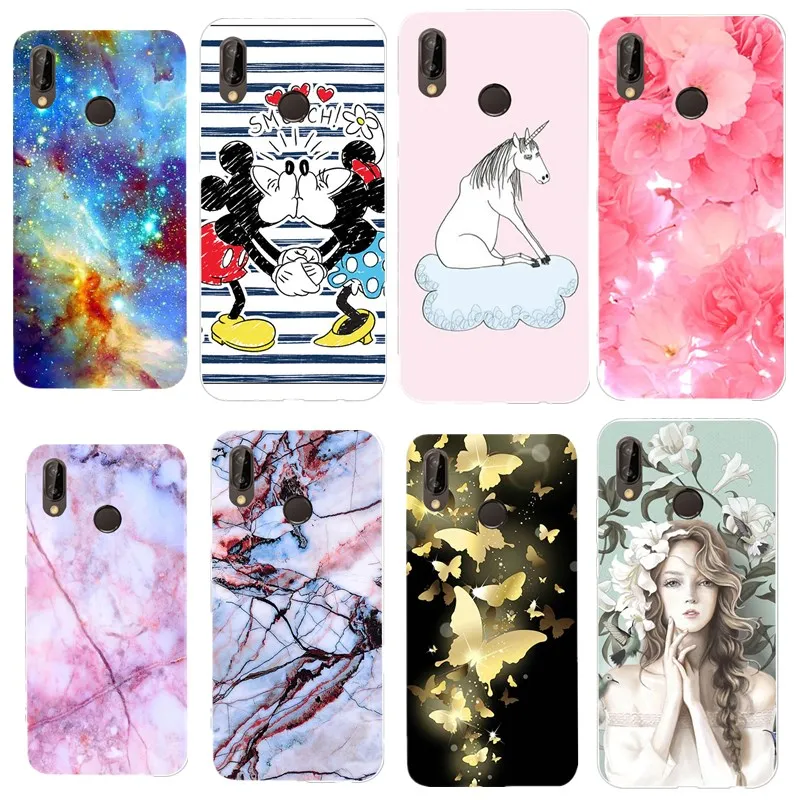 Flower Marble Minnie Mickey Mouse Case For huawei p smart funda tapa p20 P Smart lite cover case Capa Coque |