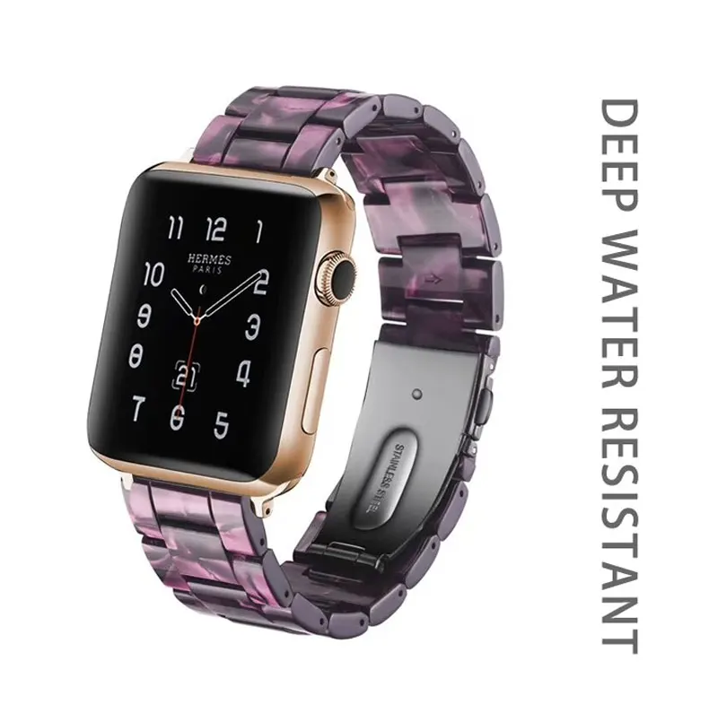 Ремешок из смолы для apple watch, ремешок для apple watch 5 4 3 44 мм/40 мм 42 мм 38 мм iwatch 5 4 3 2 1 correa браслет из нержавеющей стали с пряжкой