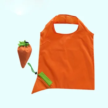 

Vegetable Carrot Fashion Printing Flowers Foldable Reusable Shopping Bags Eco Tote Handbags Large-capacity Storage grocery bags