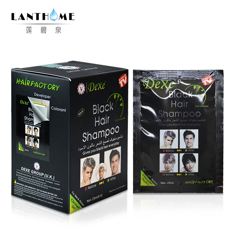 

10pcs Of Fast Black Hair Shampoo Only 5 Minutes White Become Black Hair Color 10 pcs/lot Hair Dye Permanent For Men And Women