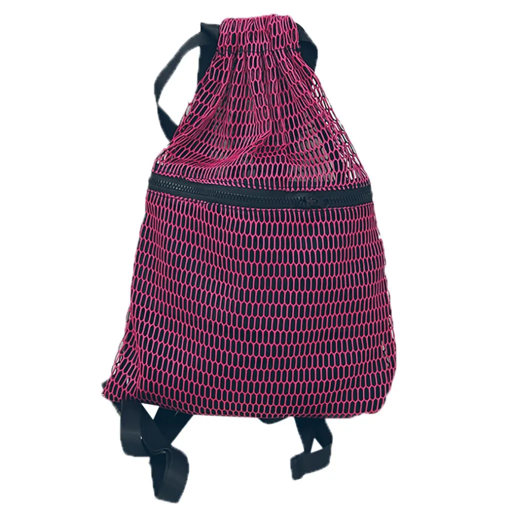 Unisex Drawstring backpack mesh cloth pocket students backpack Sport