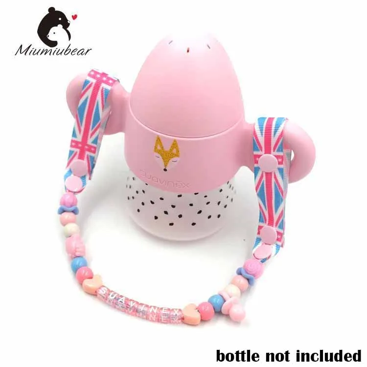 Портативный анти-капля слинг-переноска ручной-на цепочке для Детской бутылки или чаши sippy Сделано с бусинами по индивидуальному заказу для