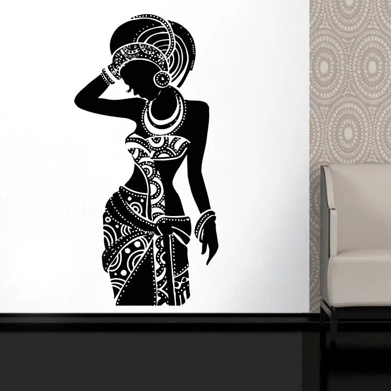 Us 8 37 21 Off Africa Wall Decal Tribal African Wall Art Black Woman Boho Stickers Bedroom Decor Room Decal Africa Art Decor New Arrival Am01 In