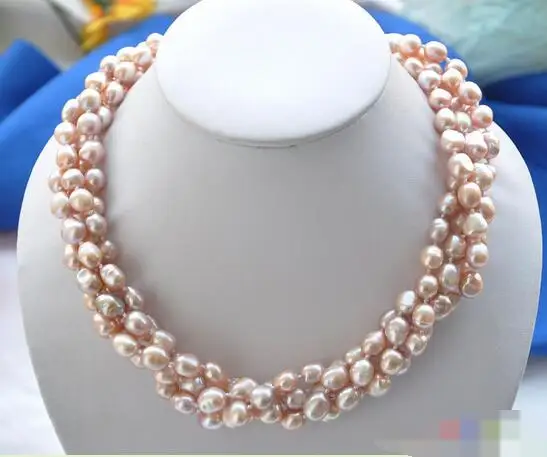 

wholesale LONG 43-45CM 4row LAVENDER BAROQUE FRESHWATER PEARL NECKLACE Bridal Jewelry