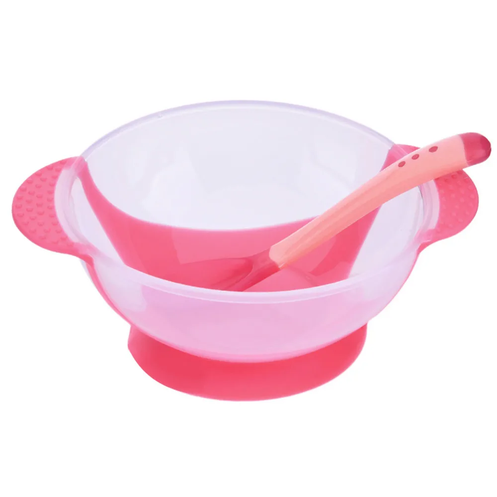 Bol Pour Bebe Avec Cuillere Ventouse Tasse D Apprentissage Aide A La Nourriture Detection De La Vaisselle Vaisselle Pour Enfants Bol Couvert Aliexpress