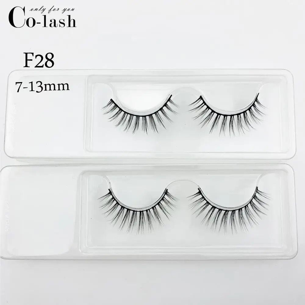 f28 2pairs Colash 15 мм 5D искусственные норковые ресницы накладные ресницы "крест-накрест" натуральные длинные ресницы Макияж 3D норковые ресницы для наращивания ресниц Многослойные - Цвет: f28 2pairs