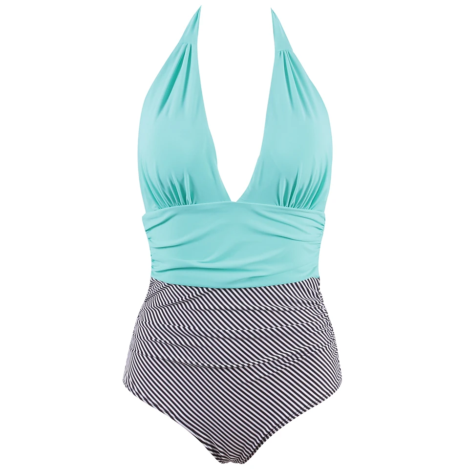 Online TQSKK 2019 Neue Sexy Streifen Frauen Badeanzug Strap Monokini Body Push Up Padded Weibliche Bademode Strand Badeanzug