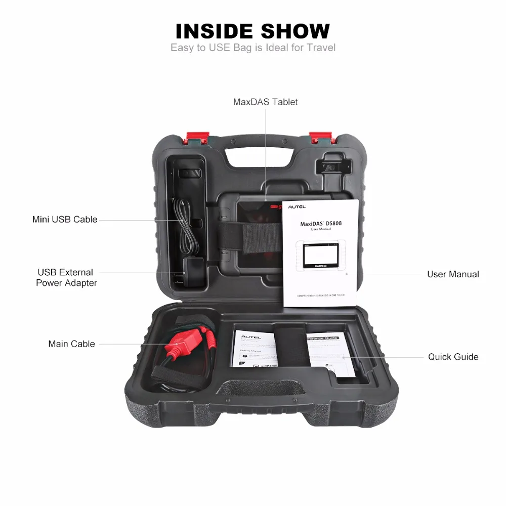 AUTEL MaxiDAS DS808 OBD2 Scanner Diagnostic Tool Key Fob Programming Tool ECU Code Automotive Code Reader Same as MS906 PK DS708