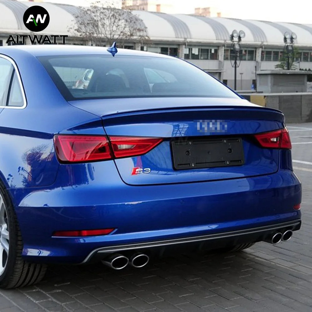 Автомобильный спойлер для Audi A3 S3 Sedan 4Doors 2014 2015 2016 2017 2018 ABS пластик Неокрашенный