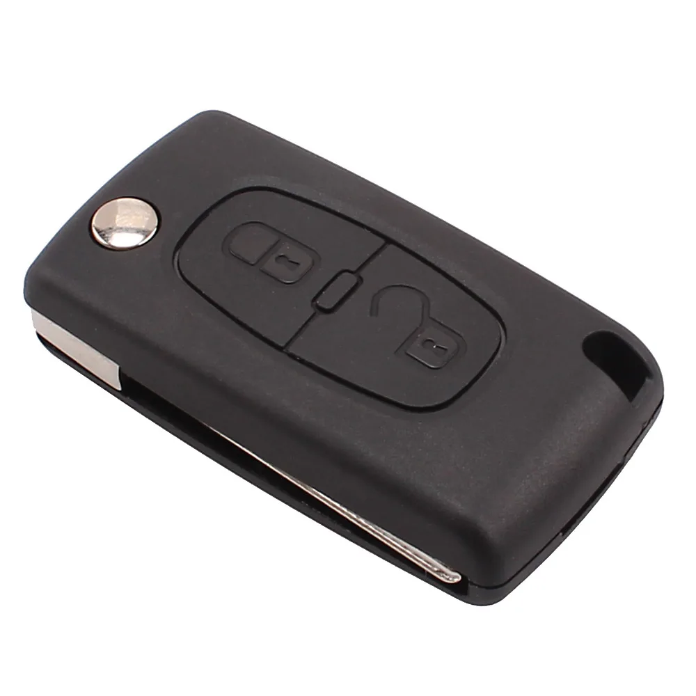 2 кнопки флип чехол для ключей пустая оболочка Peugeot 107 207 307 307S 308 407 607 2BT DKT0269 CE0536 с