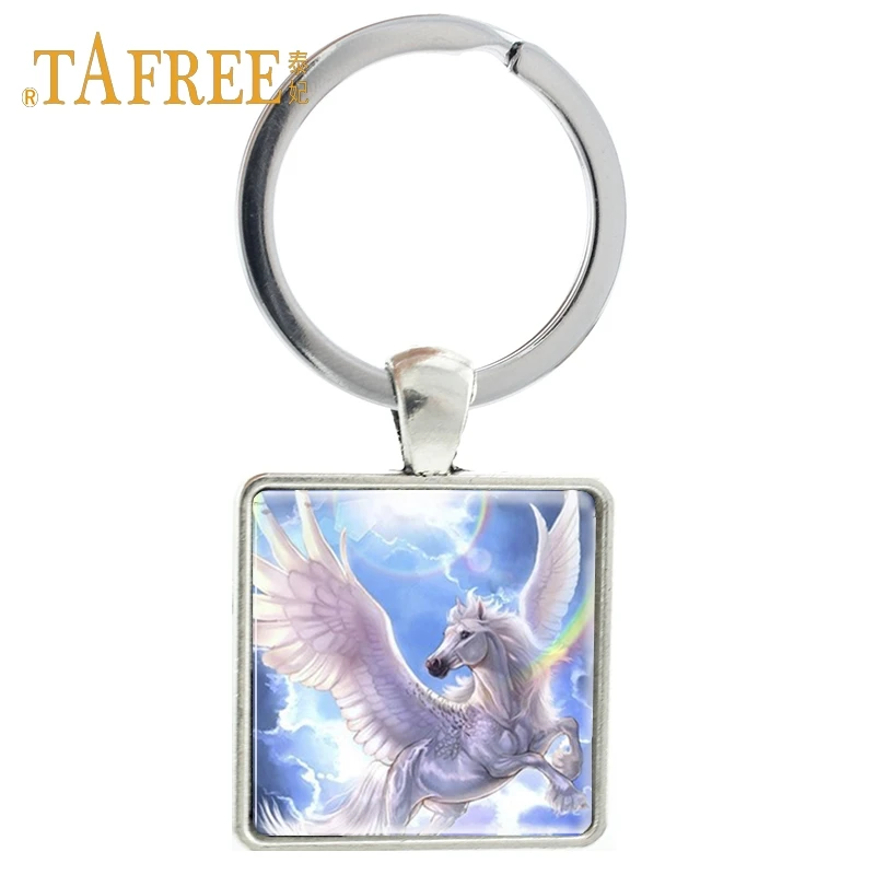 TAFREE lucky horse квадратный брелок Белый фантазия космический Ангел Единорог детский