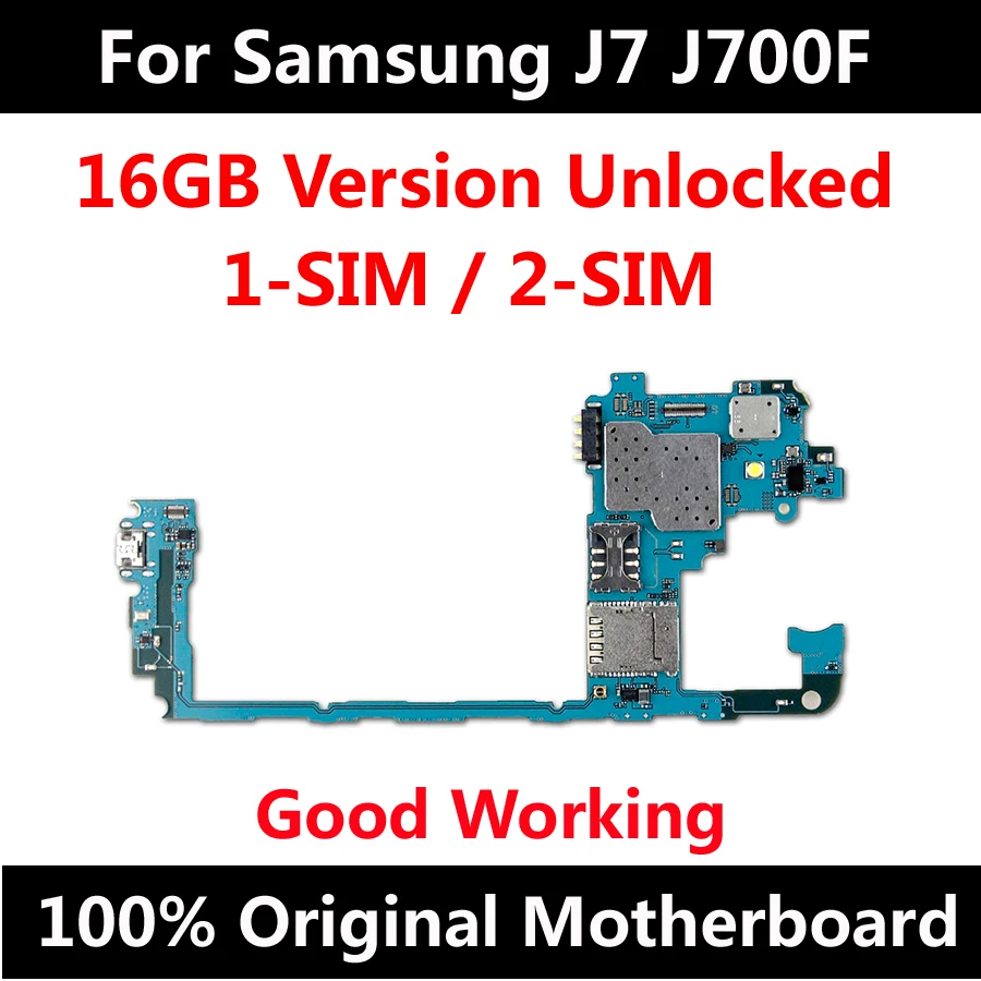 

EU Version Original Motherboard For Samsung Galaxy J7 J700F Dual SIM Factory Unlock With Android OS Logic Board Good Working