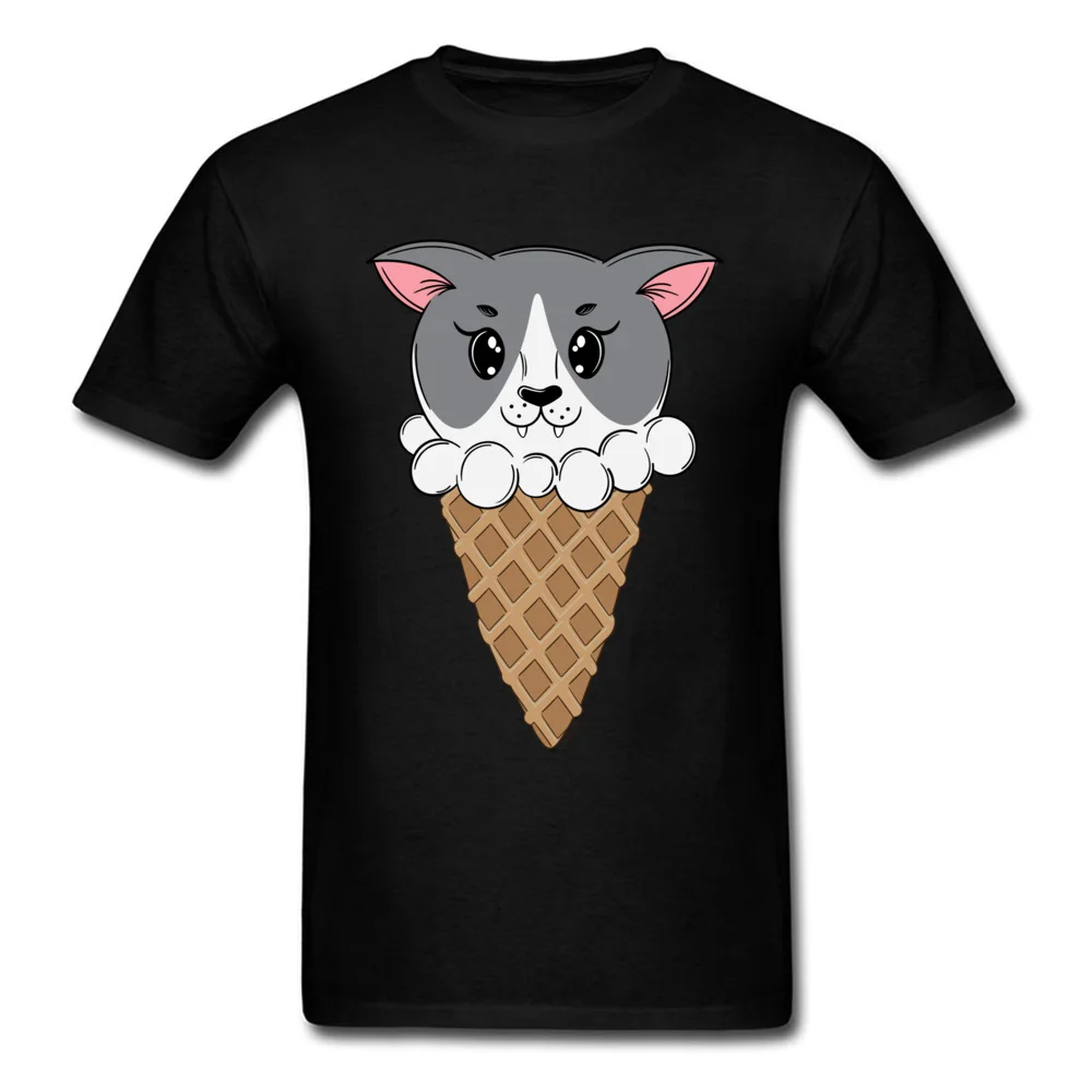 Design T-shirts Cute Crewneck Kitty Cream 100% Cotton Men Tops Shirts Personalized Short Sleeve Tops T Shirt Wholesale Kitty Cream black
