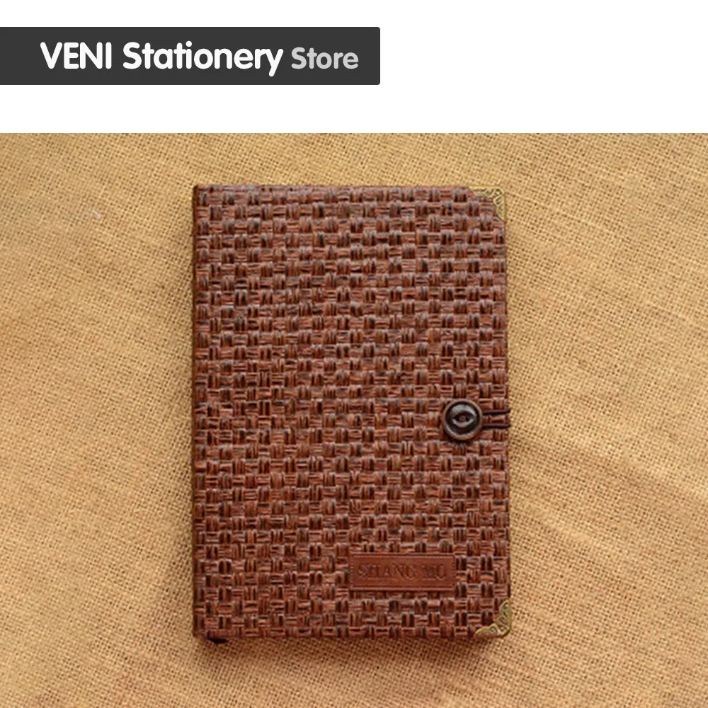 

Retro notebook hardcover planner Creative personality straw notebook office gifts custom student stationery diary papier