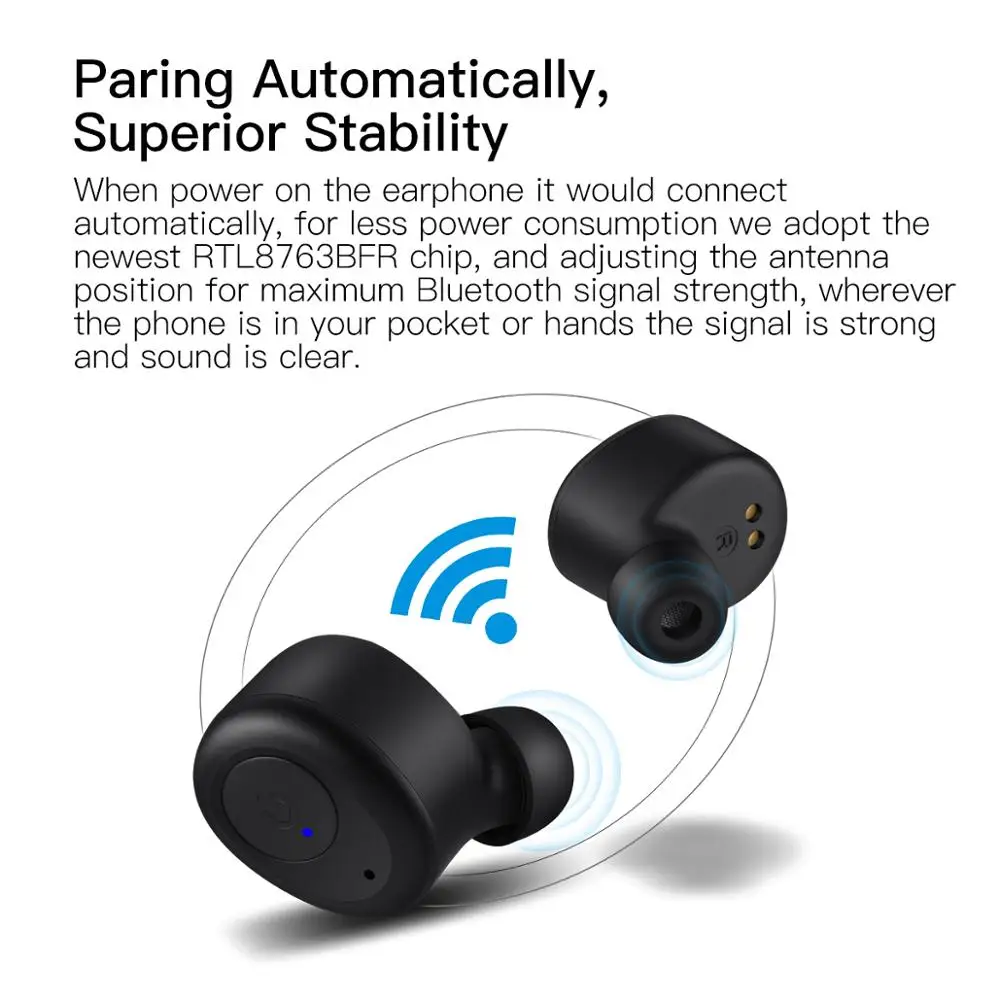 Wavefun X-Pods 2 Bluetooth V5.0 TWS наушники настоящие беспроводные стерео наушники IPX5 Водонепроницаемая гарнитура для телефона xiaomi