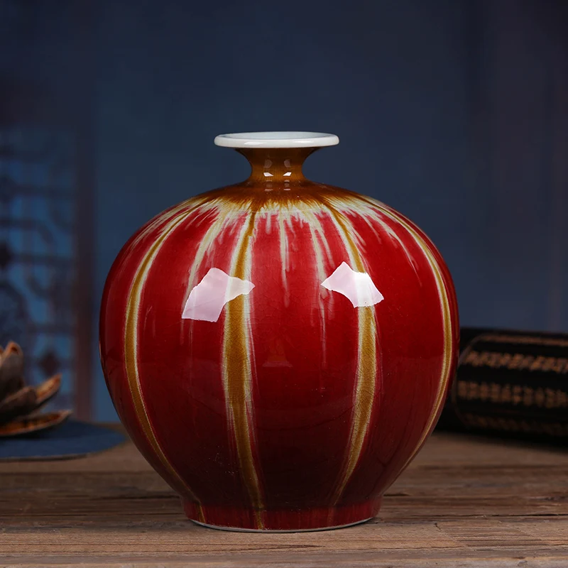 Jingdezhen ceramics flower vase decoration modern Chinese home living room decoration crafts TV cabinet decoration