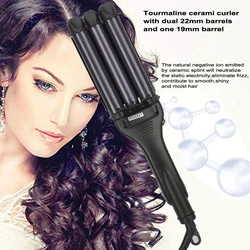 Rizador de Hierro Varita Triple Barril Cerámica Rizadores de Pelo Profesionales Tenedor Del Pelo Tenazas Herramientas de Peinado Rizador de Hierro Varita Triple Barril Cerámica Rizadores de Pelo Profesionales Tenedor Del Pelo Tenazas Herramientas de Peinado