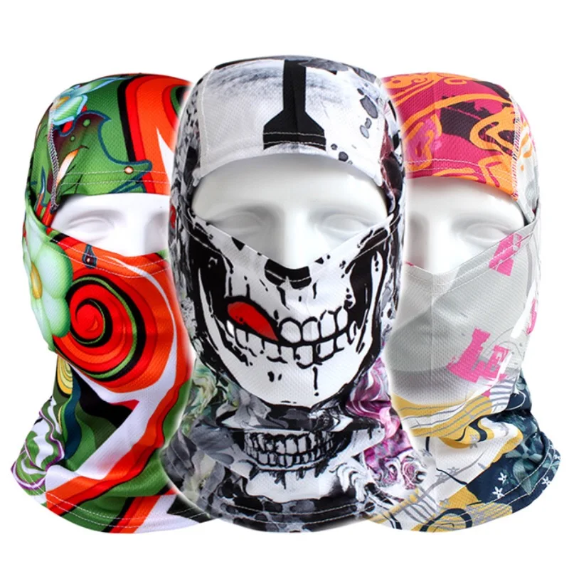 

Colorful Full Masks Skull Balaclava Outdoor Helloween Skiing Cycling Winter Beanies Airsoft Military Tactical Game Hats