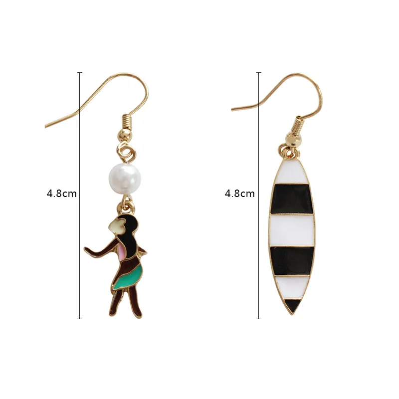 Stile Giapponese Di Colore Dell Oro Della Perla Veneziana Nero Smalto Bianco Orecchini Divertenti Skateboard Scimmia Orecchini Di Goccia Per Le Donne Ragazze Ladys Earrings For Dropping Earrings For Womenearrings For Women Aliexpress