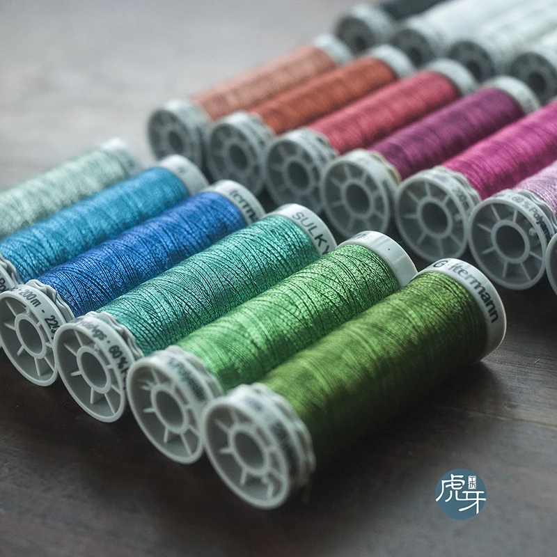 

2018 Direct Selling New French Embroidery Metal Embroider Line German Gutman Gutermann Pure Color Wire 200 M A Roll Of 21