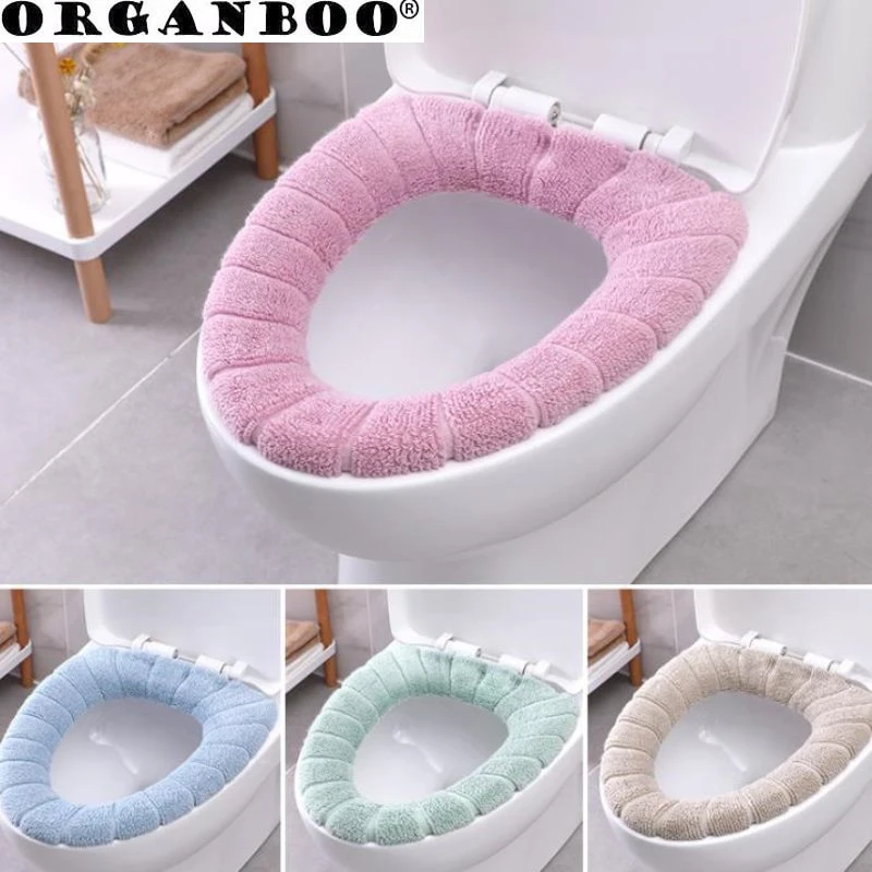 

ORGANBOO 1PC Universal toilet seat cover household washable thickening nordic toilet seat pumpkin pattern soft cushion