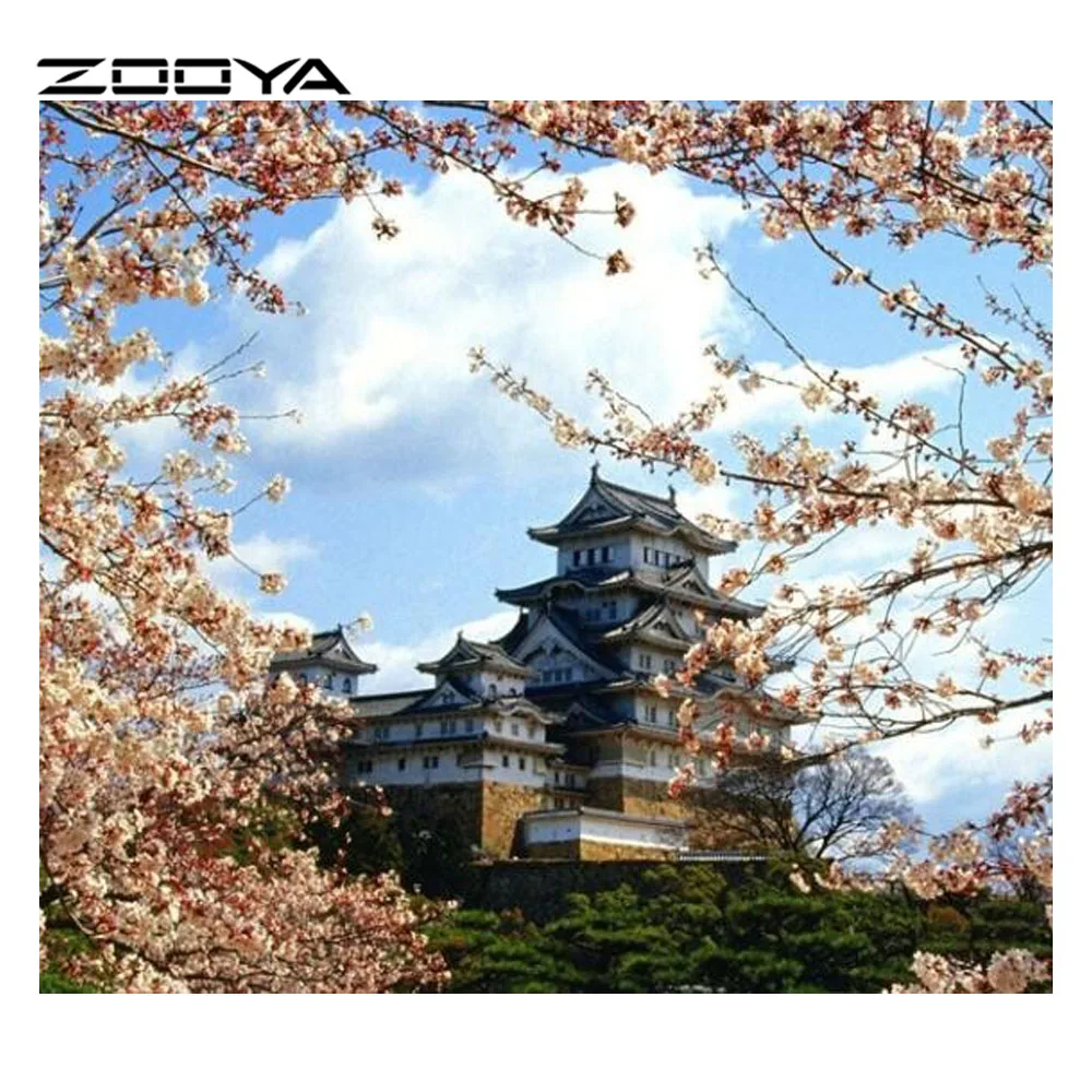

ZOOYA 100% Full Square Drill Cross Stitch Embroidery Rhinestones Diy Diamond Painting Flower AT1130