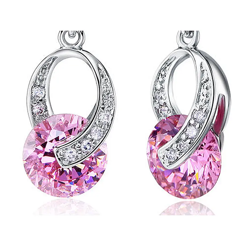 

Peacock Star Dangle 2 Carat Clear White, Pink, Blue Earrings CSE167