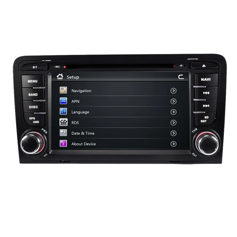 Best Aycetry! 2 din Head unit Car multmedia DVD player GPS navigation autoradio For Audi A3 S3 car PC Radio stereo Steering wheel BT 15