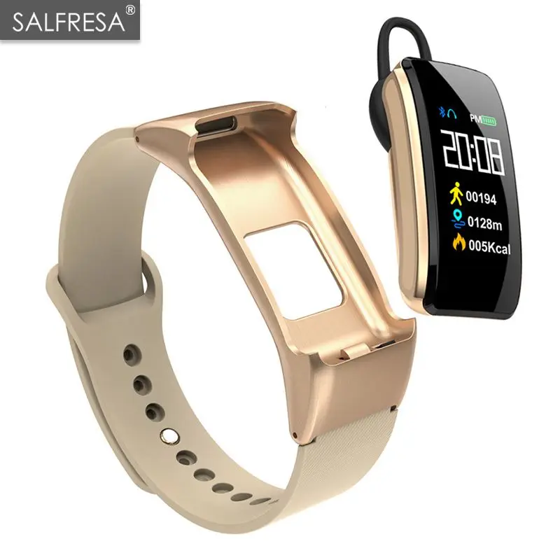 

Smart Talk Wristband Band Bracelet Fitness Tracker SALFRESA B31 Heart Rate Monitor Bluetooth Earphone Smart Band For IOS Android