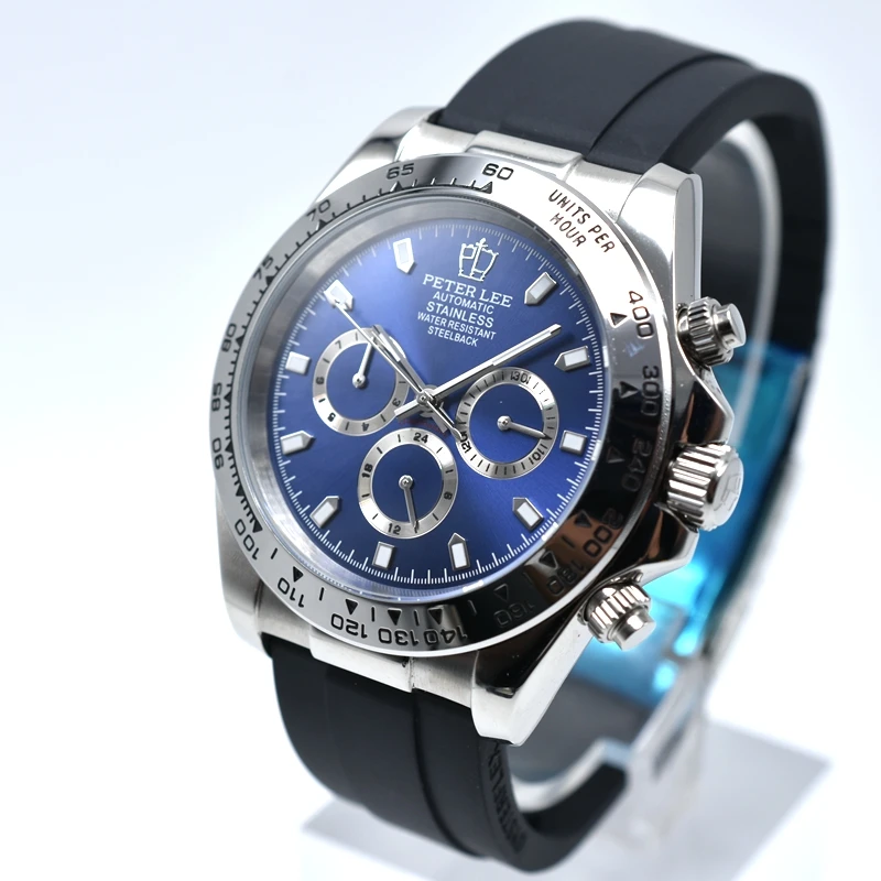Мужские механические часы хронограф с силиконовым ремешком 41 мм|gift gifts|gift mengifts watch