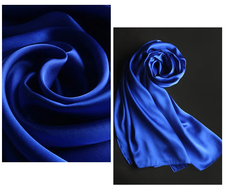 Натуральный шелк роскошный женский шарф бренд натуральный шелк из Ханчжоу Шали Обертывания для женщин сплошной шарф Шелковый платок
