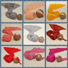 Простыня для новорождённого головной убор/повязка на голову набор реквизит для фотосъемки, бутик стрейч обернуть мягкие детские одеяла новорожденный позирует Fabr 16 цветов