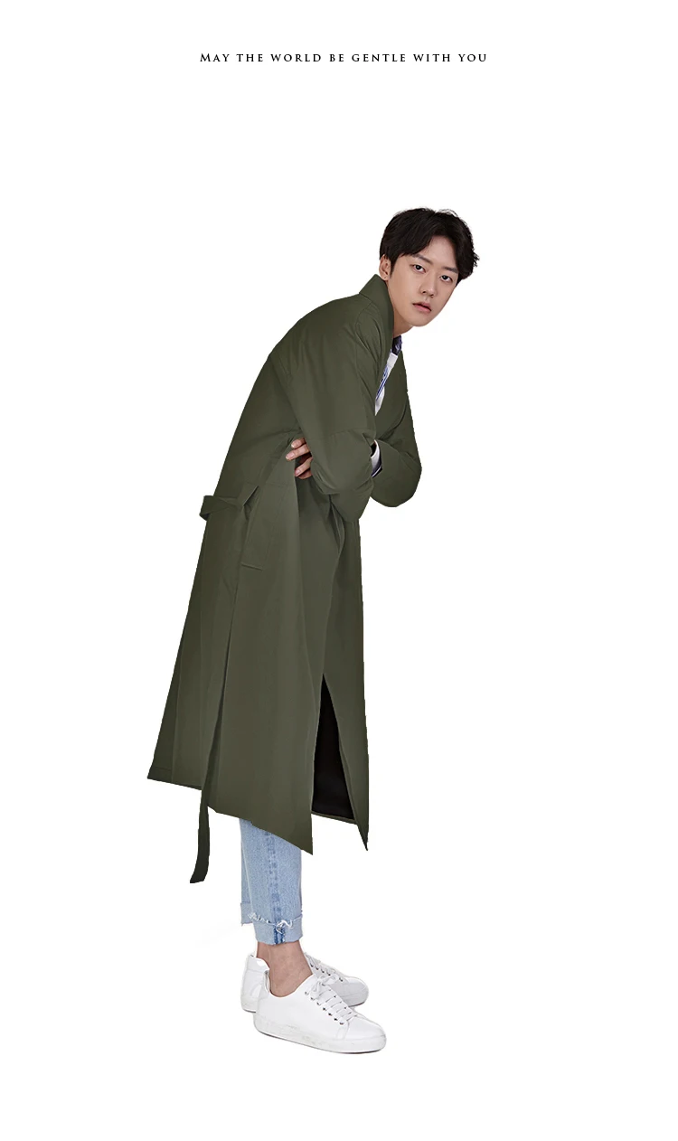 Тренч, Классический тренч для молодых мужчин, мужской Тренч, Мужская одежда, длинные куртки и пальто, Японский Корейский стиль, пальто