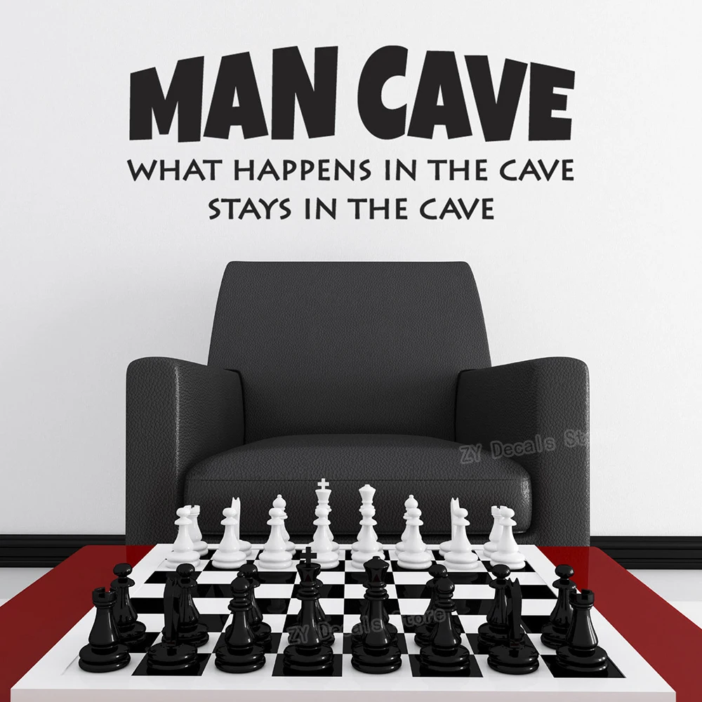 “What Happens In The Cave Stays In The Cave” Wall Stickers Man Cave Brave