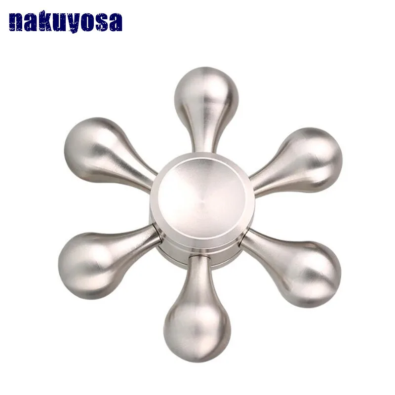6 angle bearing size 696 Copper stainless steel Professional EDC Hand Spinner Torqbar Brass Fidget Toy