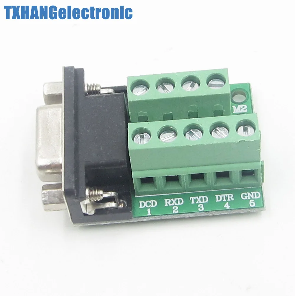 

DB9 contor female adapter signals Terminal module RS232 Serial to Terminal