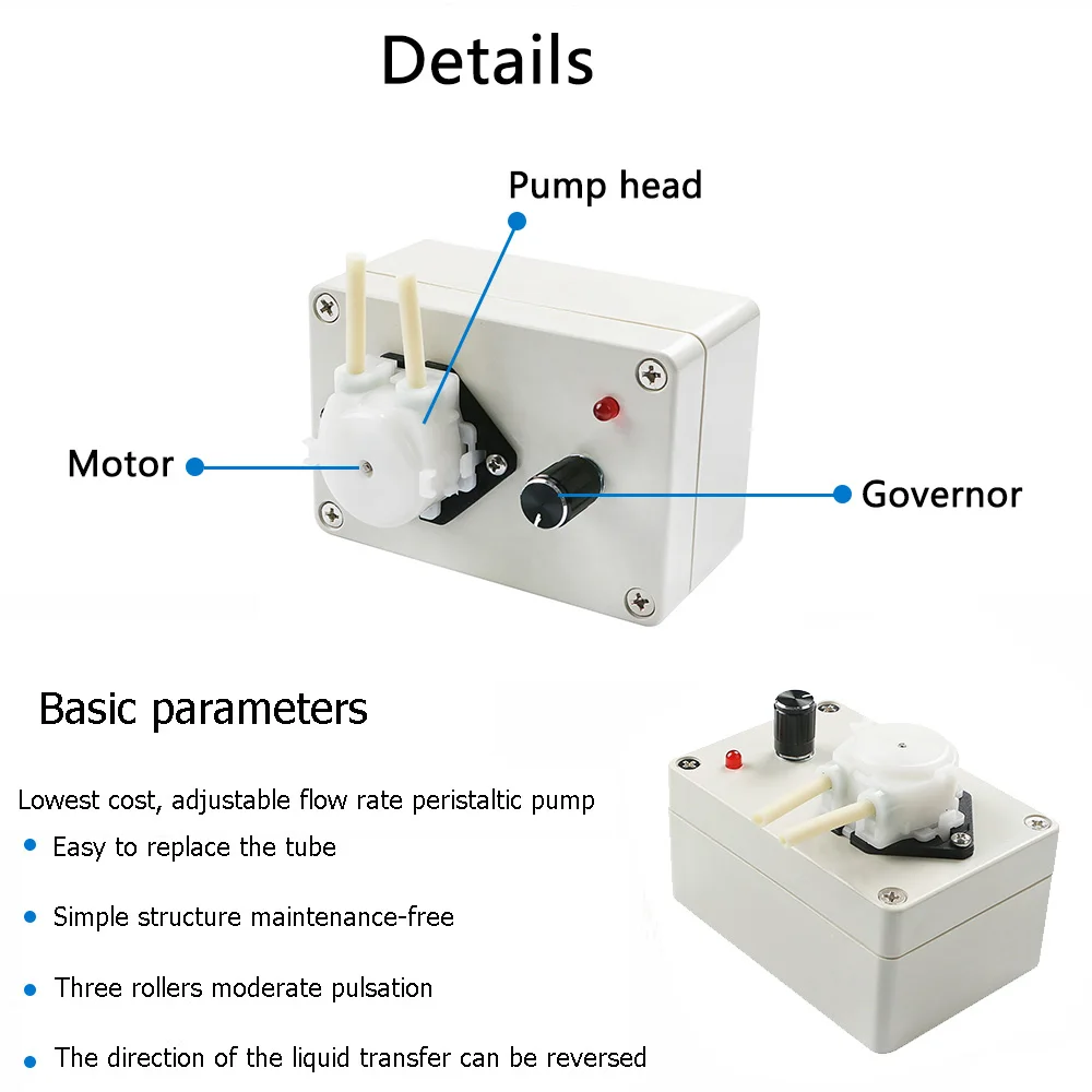 24 В Микро перистальтический метр водяной насос силиконовый трубчатый Регулируемый насос для аквариума лабораторный водяной дозирующий