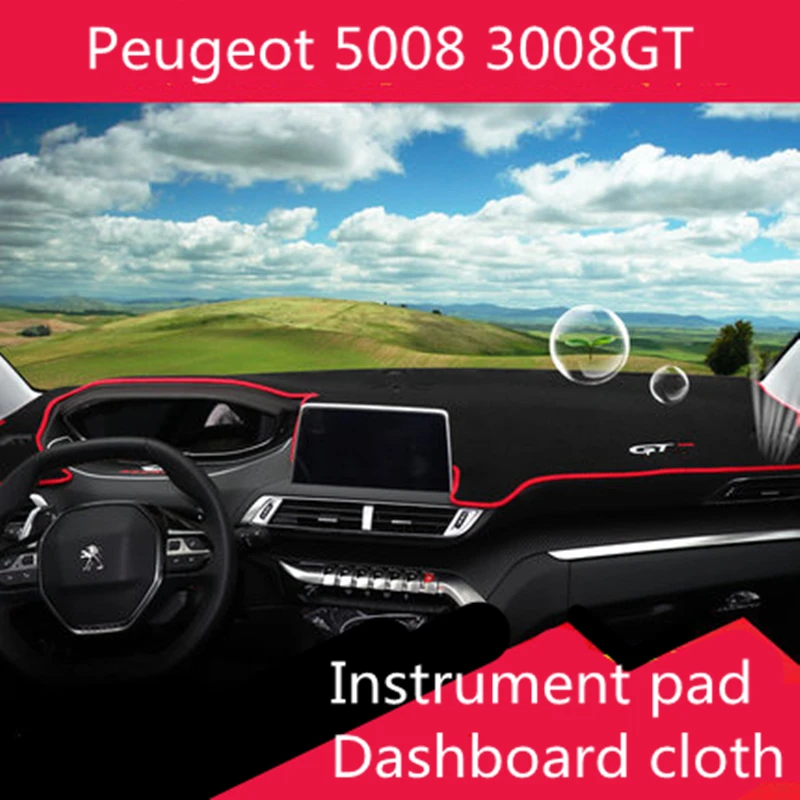 

For Peugeot 5008 3008 GT 2017 2018 2019 Dashboard Mat Protective Photophobism Pad Shade Antireflection Cushion Accessories