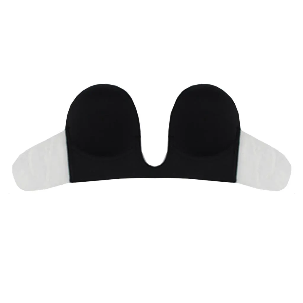 

Women Sexy Backless Plunge Bra Strapless Seamless U Shape Adhesive Silicone Pasties Lift Up Invisible Bra Tape Cache Teton 7.17