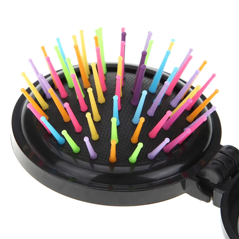 Harga Pelangi dengan S Sikat Rambut Curl Magic Aksesori Perm Gelombang Lurus Kecantikan Sisir dengan Cermin