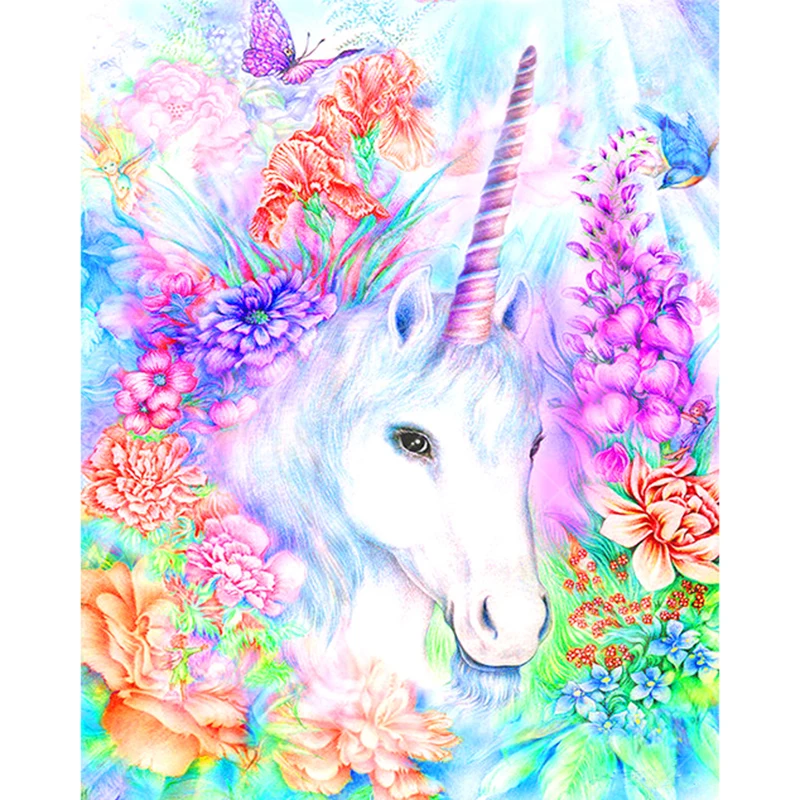 

5D Diamond Embroidery Unicorn Picture of Rhinestones Full Square Kits Diamond Painting Cartoon Series Kids' Room Decor Animal YD