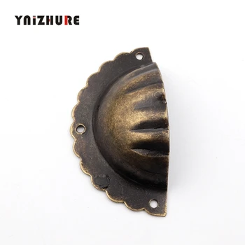 1PC Alloy Kitchen Drawer Cabinet Door Handle Furniture Knobs Chinese Flower Cupboard Antique Metal Shell Pull Handles