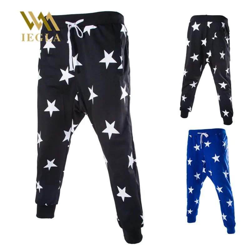 

Harem Pants Men Striped Patchwork Hip Hop Star Printed Block Casual Joggers Sweatpants Trousers Male Streetwear Tracksuit