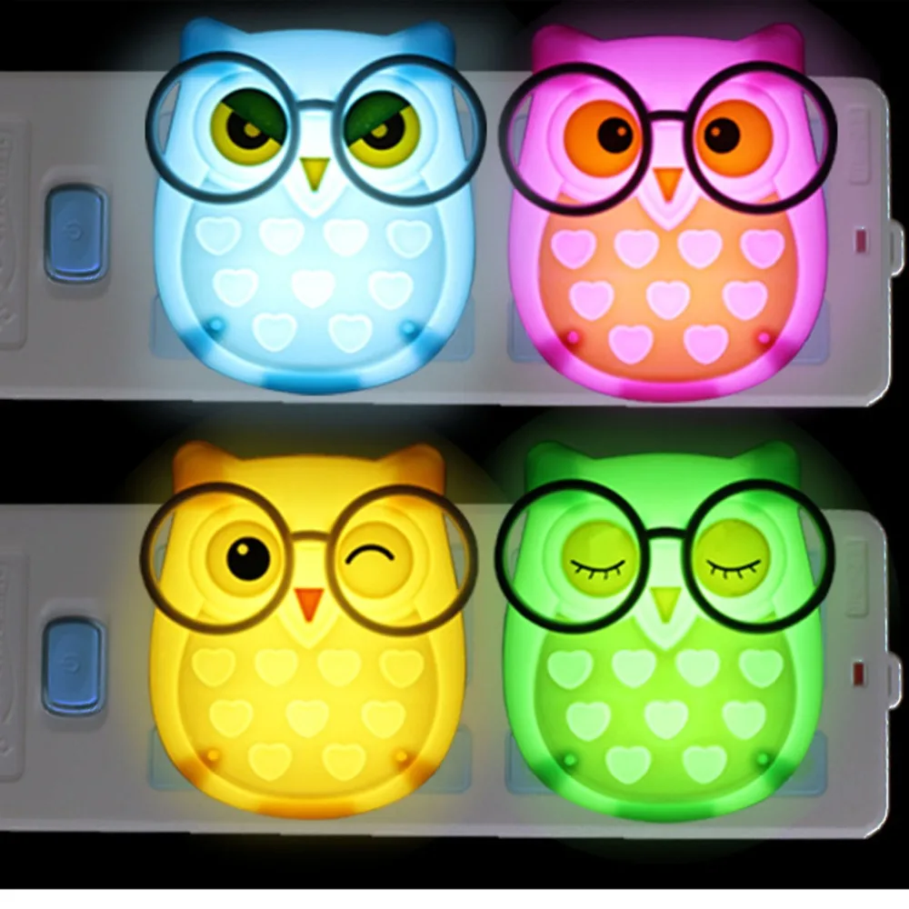 Beste E SMARTER Nachtlampje Auto Sensor Lamp Mini Uil Led Zachte Verlichting Slaapkamer Verlichting Wandlamp EU Edition Automatische Licht